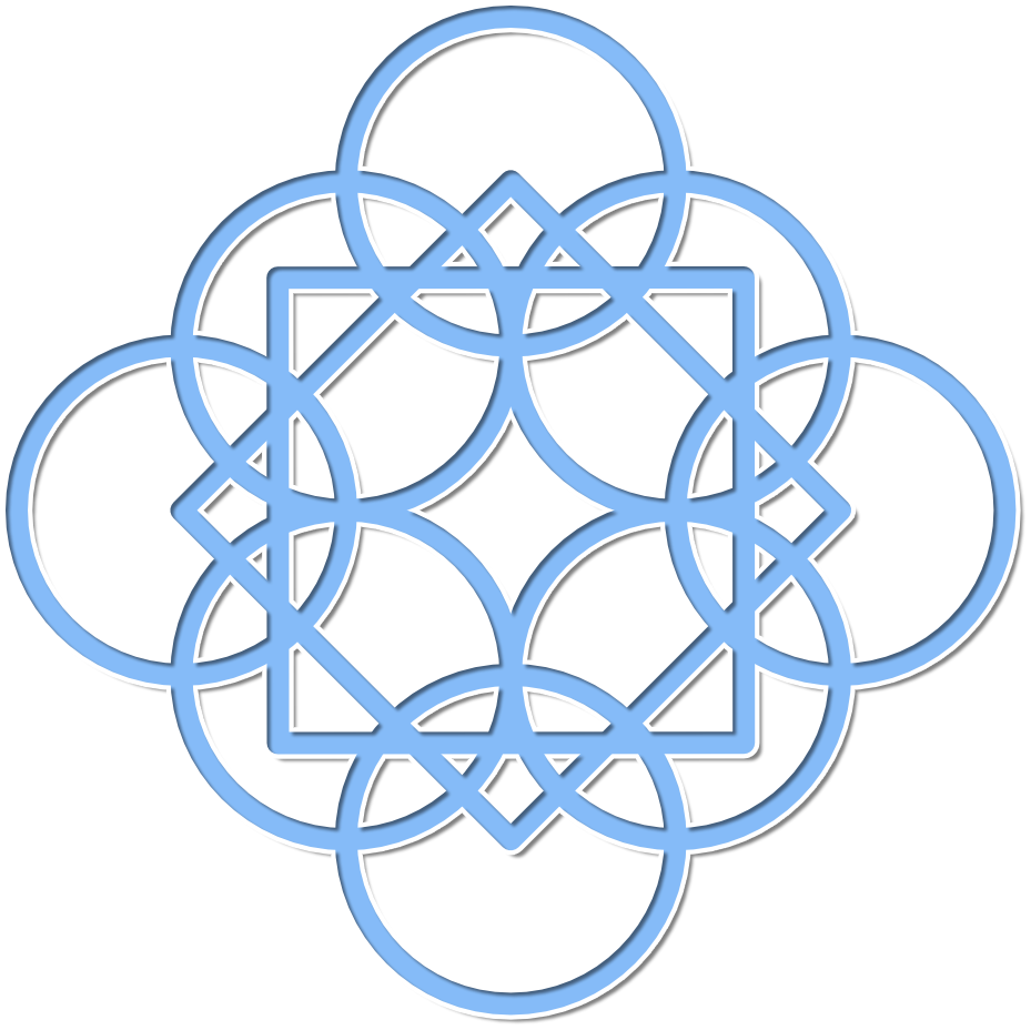 A Blue And White Circular Design