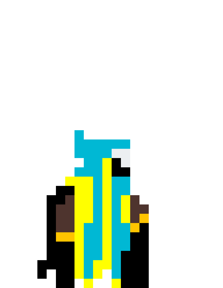 A Pixel Art Of A Bird