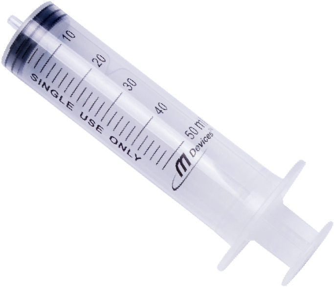 A Plastic Syringe With A Black Lid