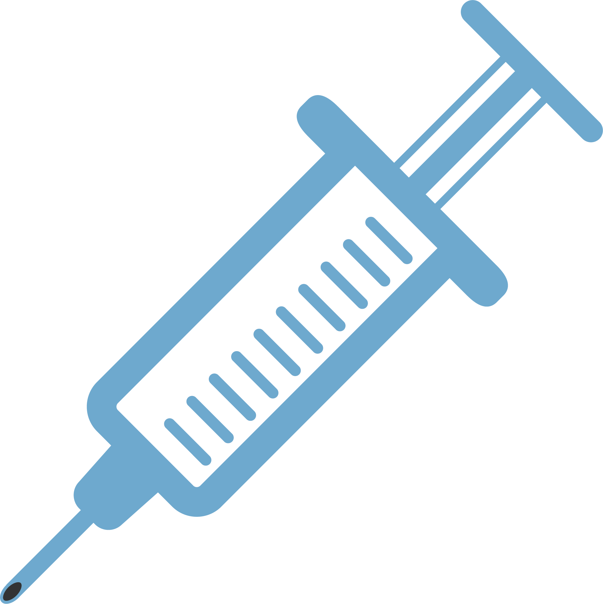 A Blue And White Syringe