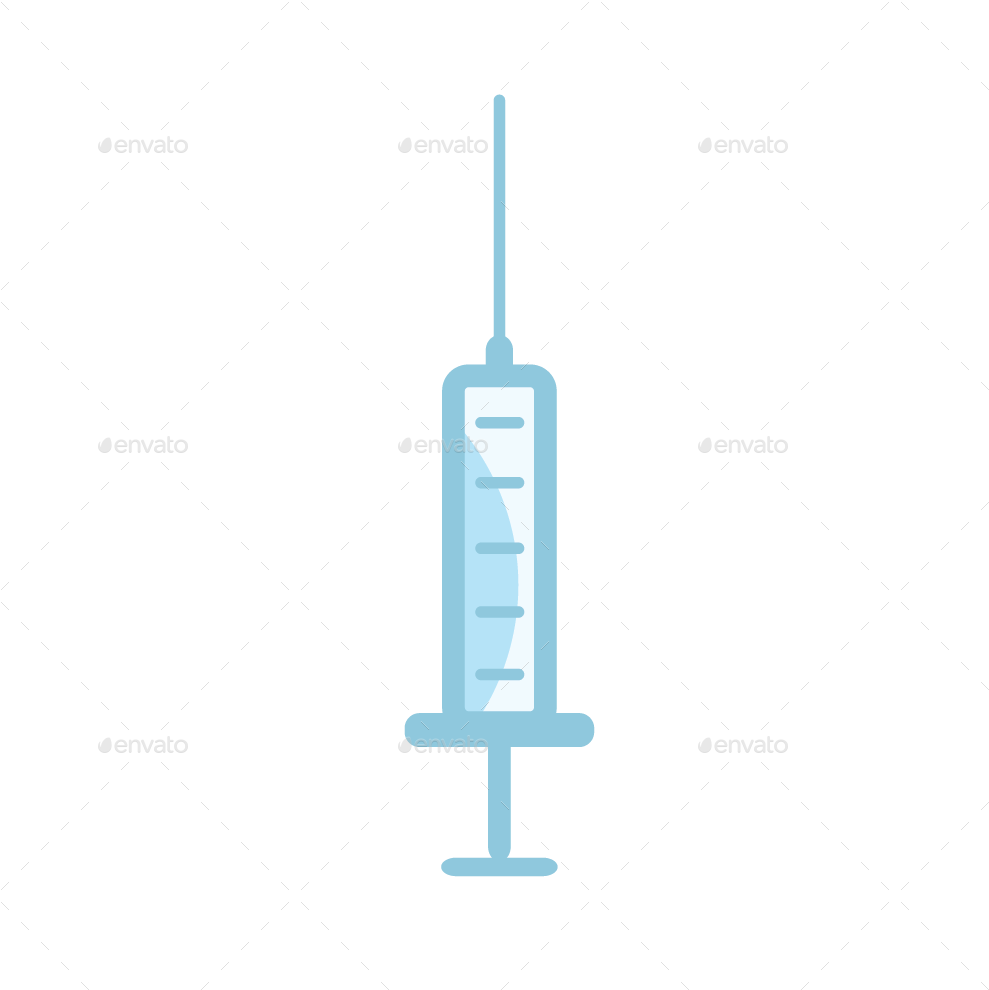A Blue Syringe With A Needle