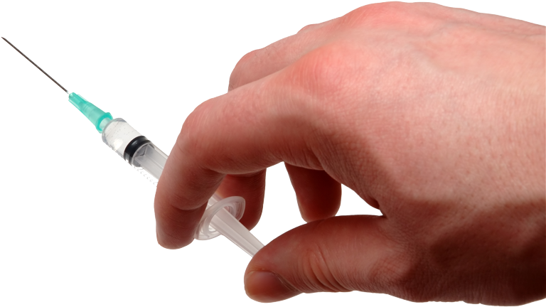 A Hand Holding A Syringe