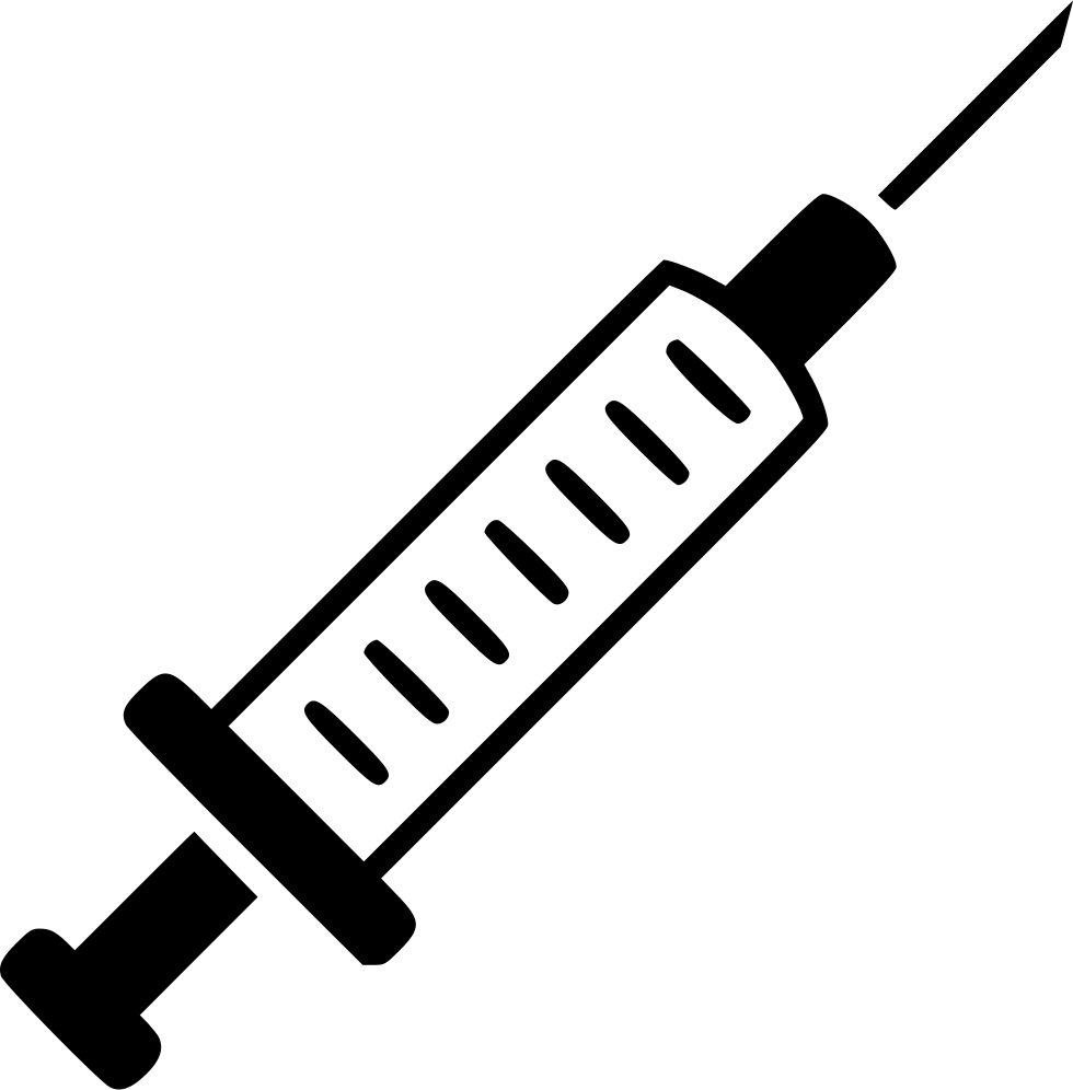 A Black And White Outline Of A Syringe