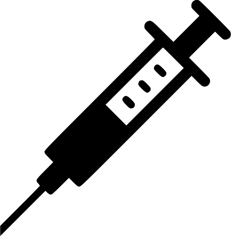 A Black And White Outline Of A Syringe