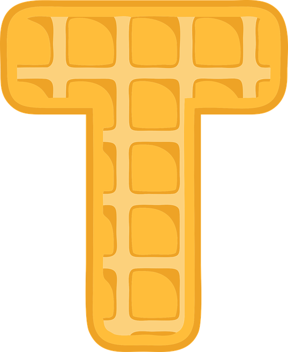 A Waffle With A Letter T