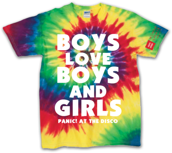 A Tie Dye Shirt With White Text