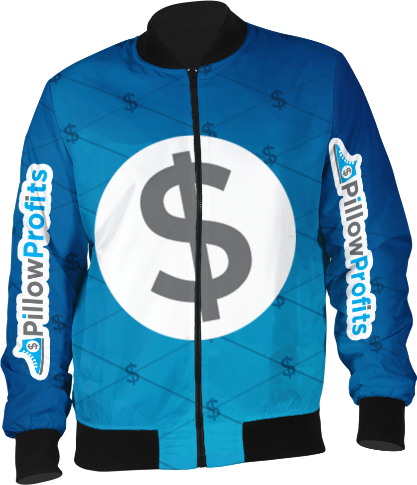 A Blue Jacket With A Dollar Sign