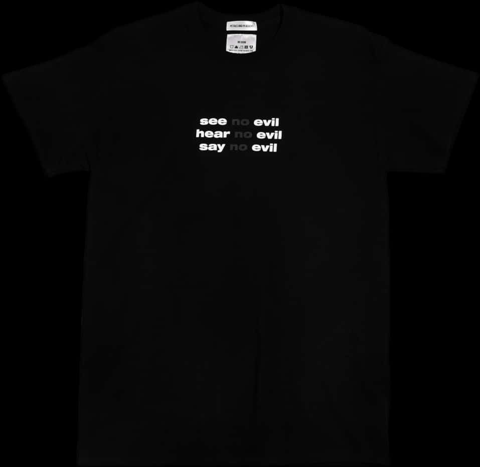 A Black Shirt With White Text On It