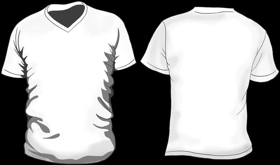 A Front And Back View Of A White Shirt