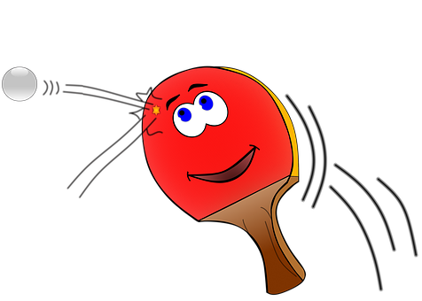 A Cartoon Of A Ping Pong Paddle