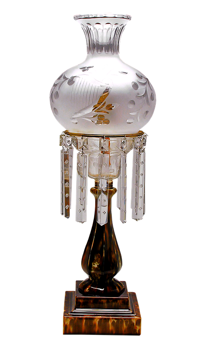 A Glass And Crystal Lamp