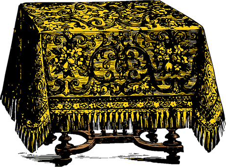 A Yellow And Black Drawing Of A Chest
