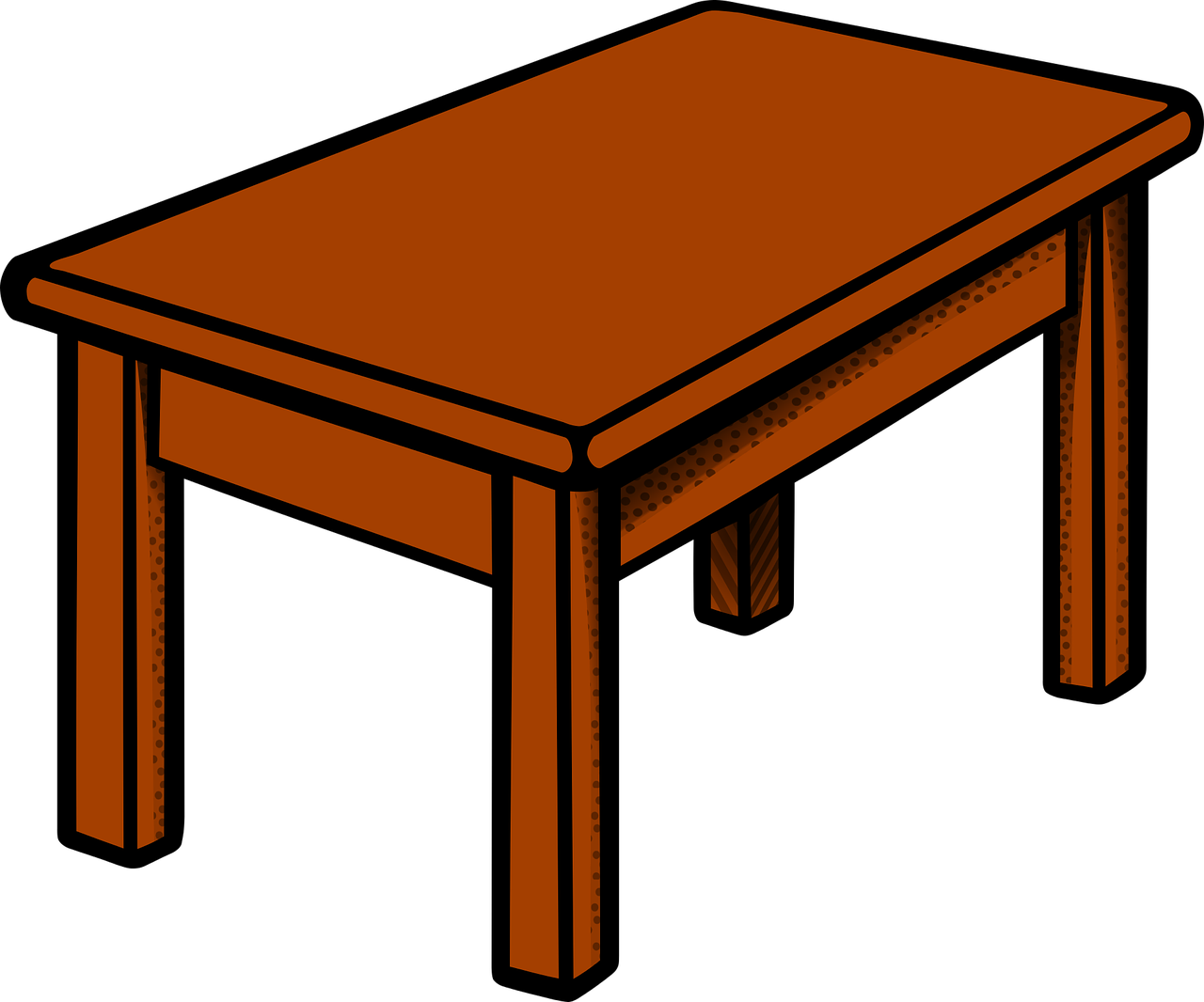 A Brown Rectangular Table With Legs