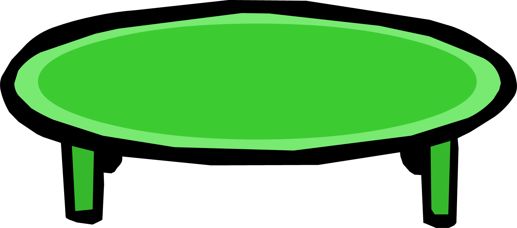 A Green Oval With Black Background