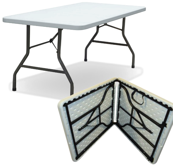A Rectangular Table With A Folding Table