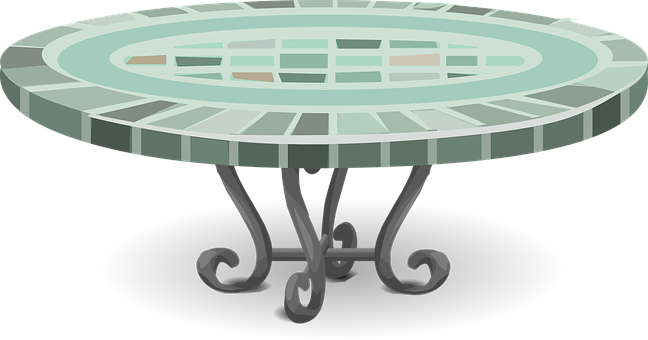 A Round Table With A Glass Top