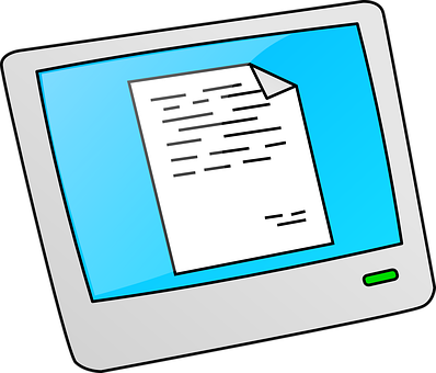 A Computer Screen With A Piece Of Paper On It