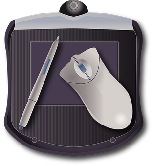 A Mouse And Stylus On A Pad