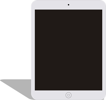 A White Tablet With A Black Screen