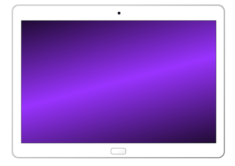 A White Tablet With A Purple Screen