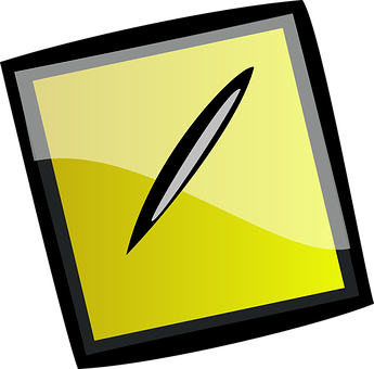 A Yellow Square With A Pen On It