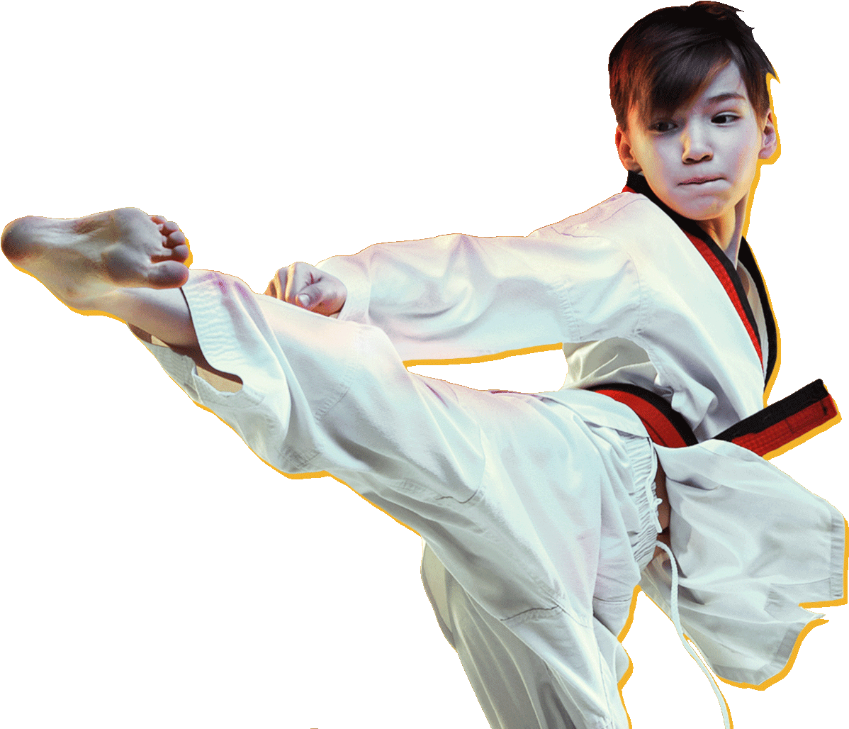 A Boy In A Karate Uniform