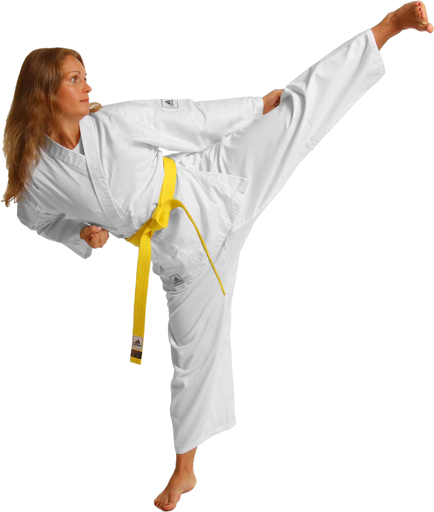 A Woman In A Karate Uniform