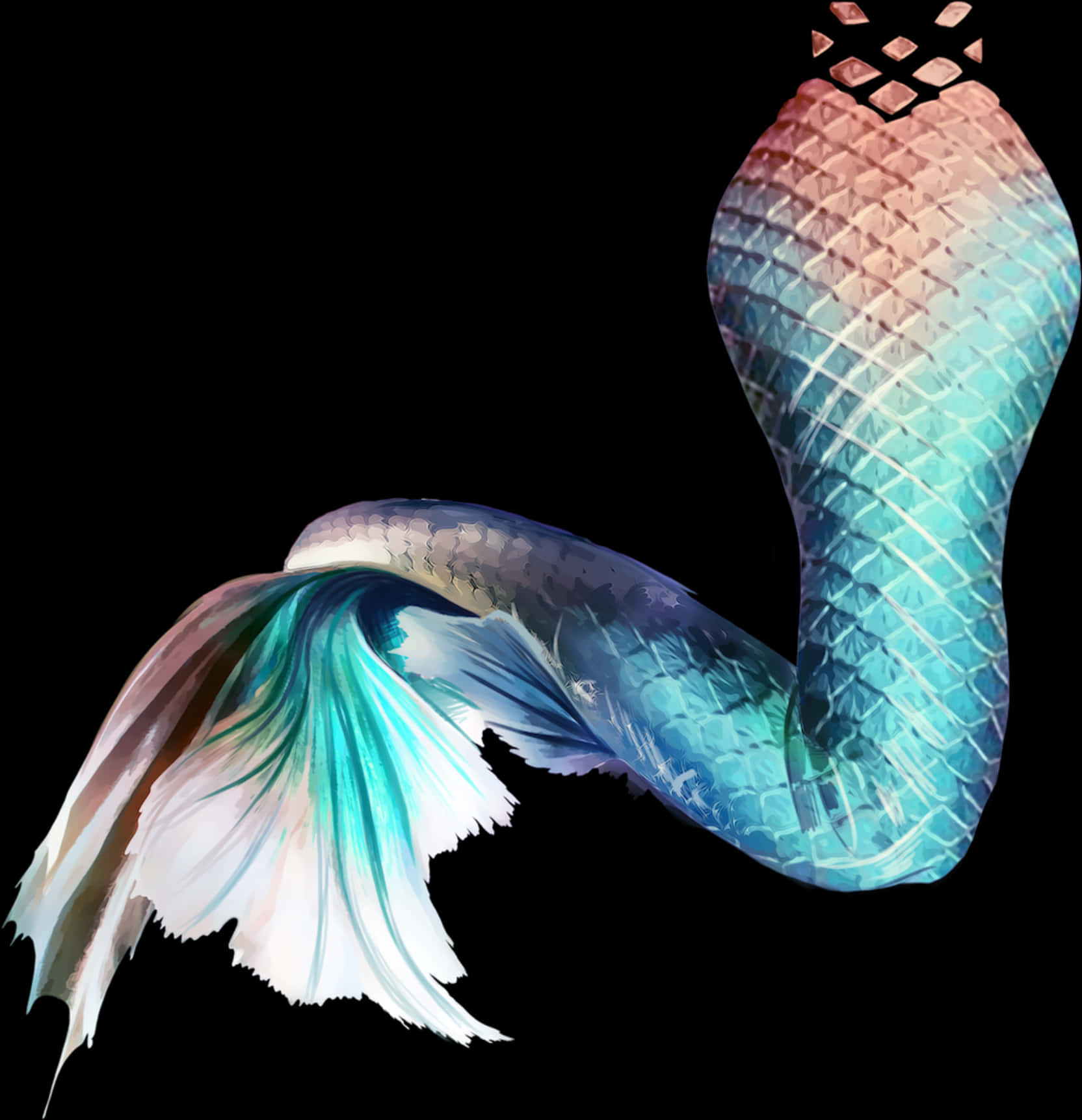 A Close Up Of A Mermaid Tail