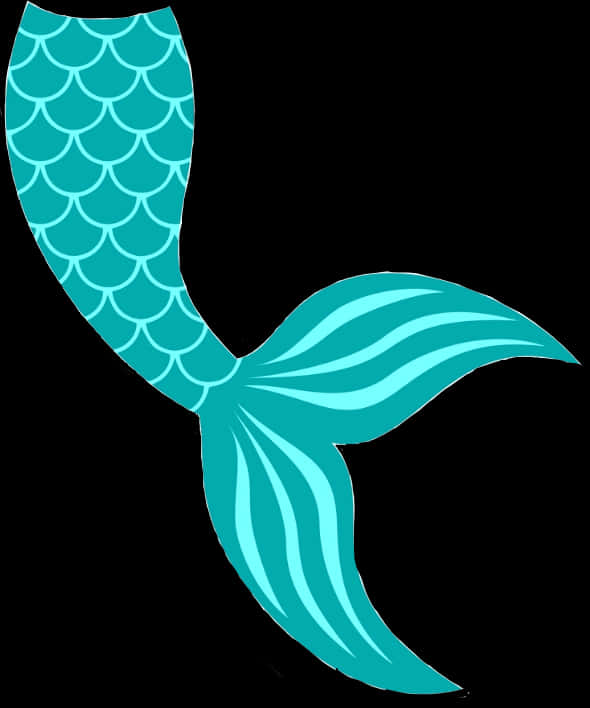 A Blue Mermaid Tail With White Stripes