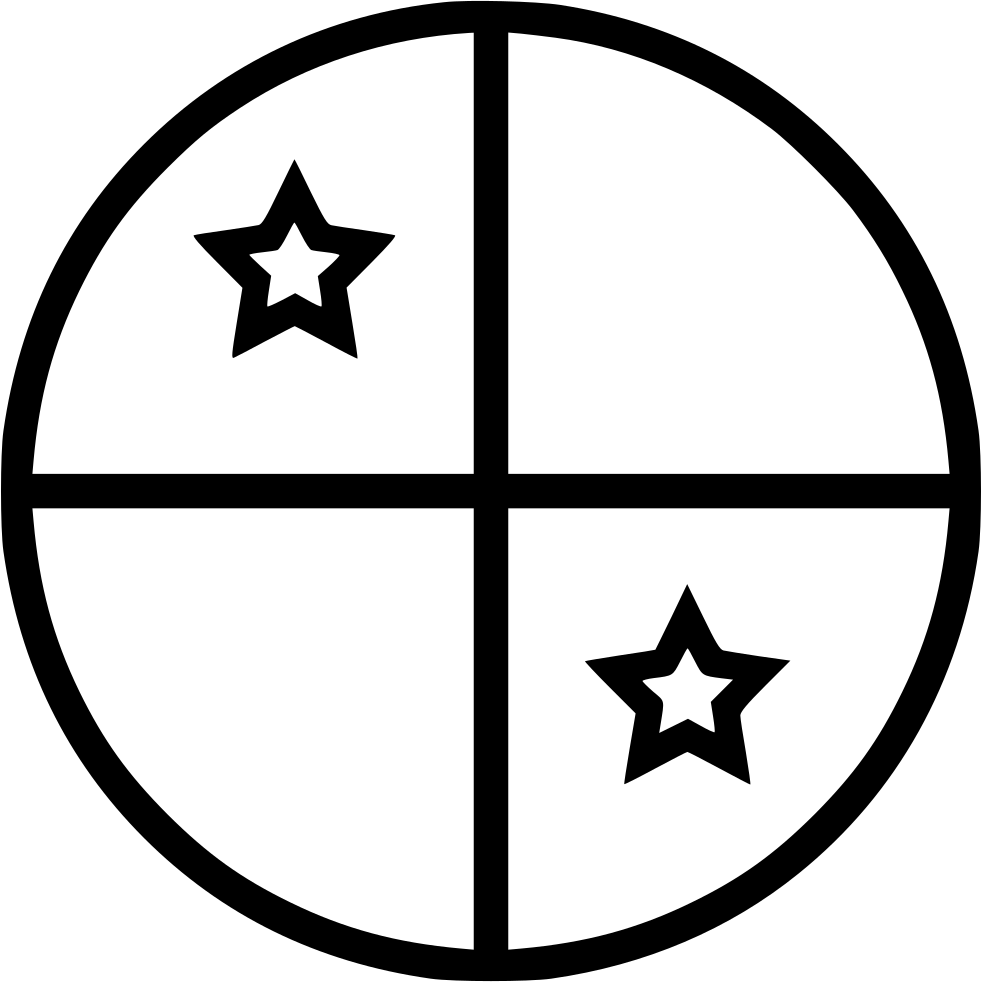 A Black Circle With Stars