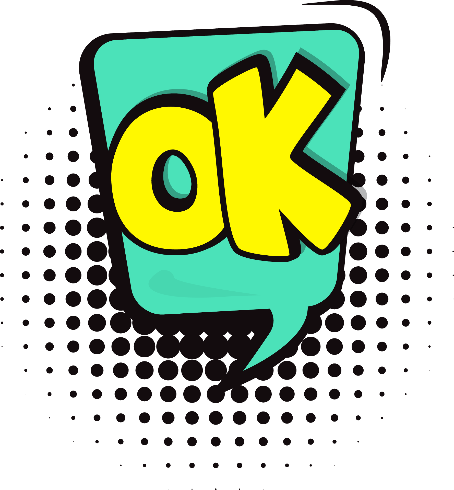 A Yellow And Blue Text In A Speech Bubble