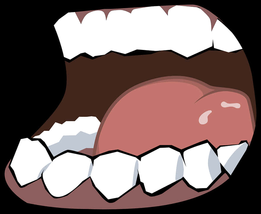 A Cartoon Mouth With Tongue And Teeth