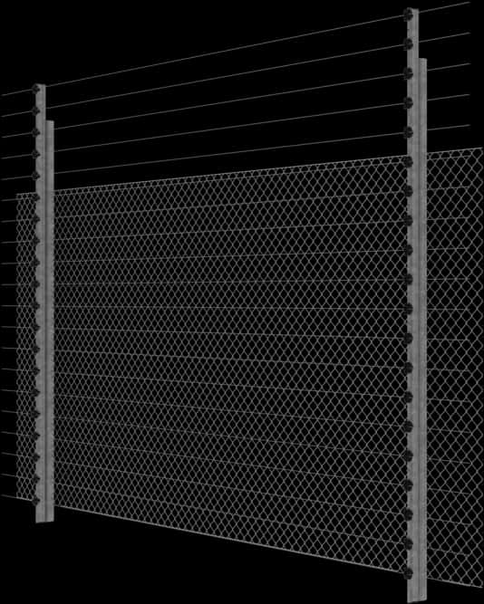 Tall Metal Wire Fence 3d Model