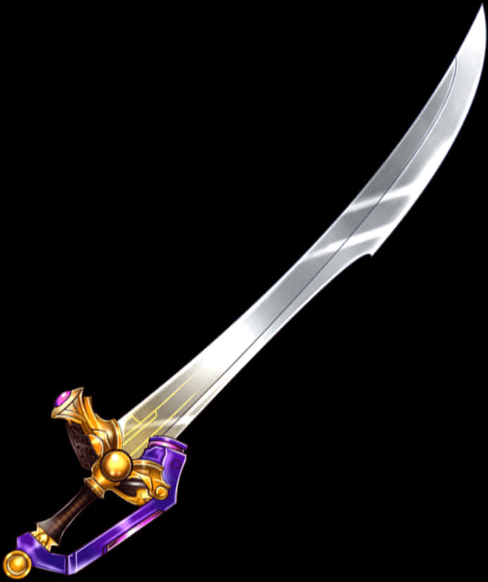 A Sword With A Purple Handle