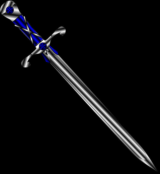 A Silver And Blue Sword