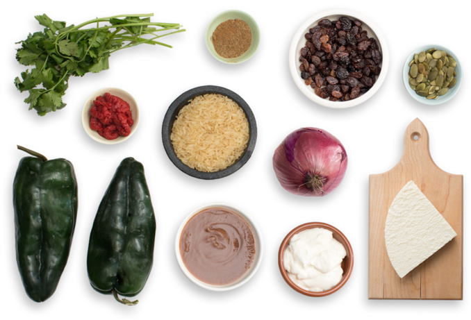 A Group Of Food Items On A Black Background