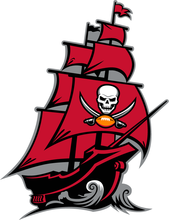 A Red Pirate Ship With A Football