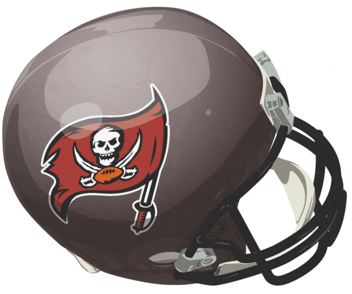 A Football Helmet With A Skull And A Flag