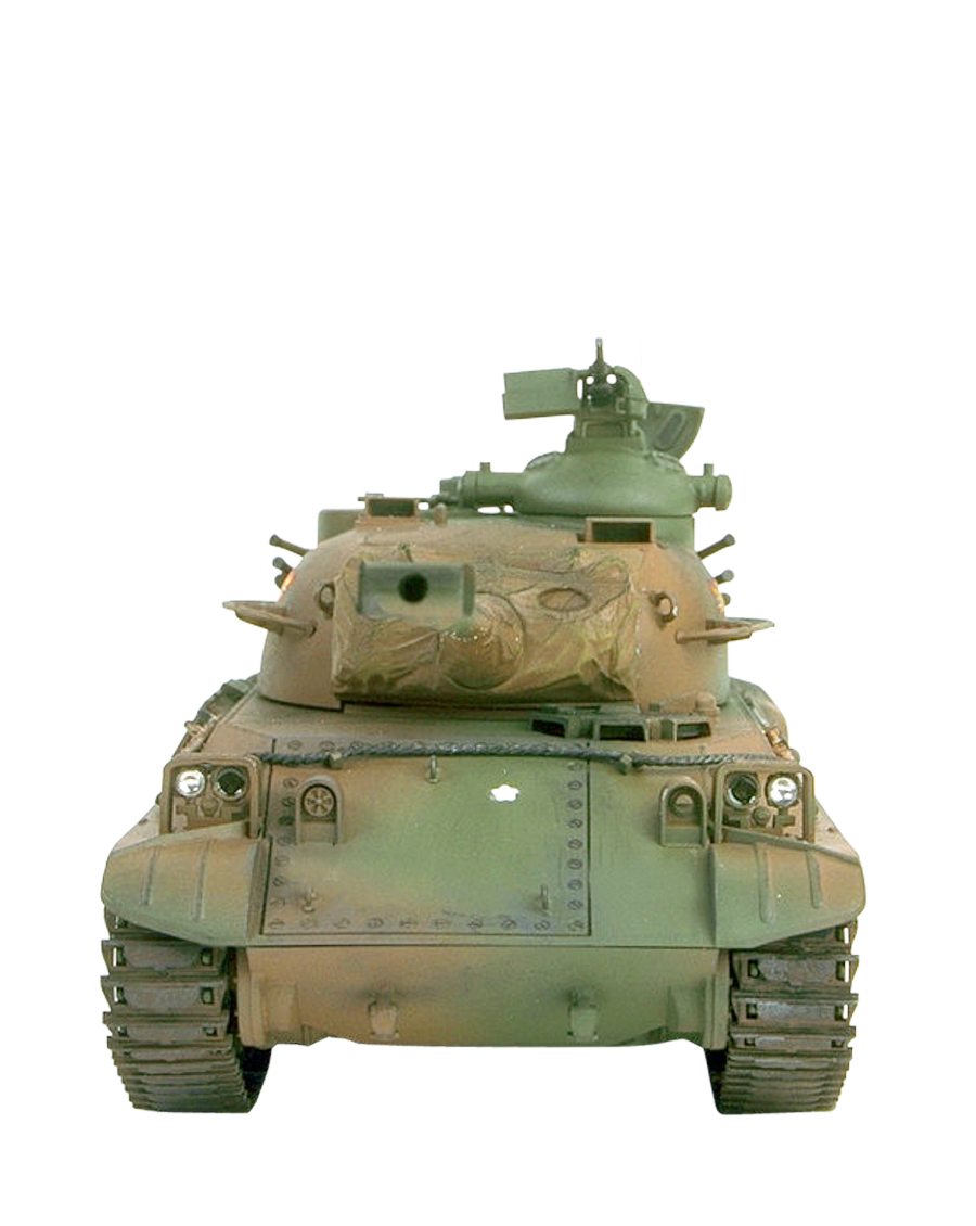 A Military Tank With Lights And A Black Background