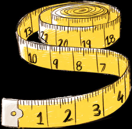 A Yellow Measuring Tape With Numbers
