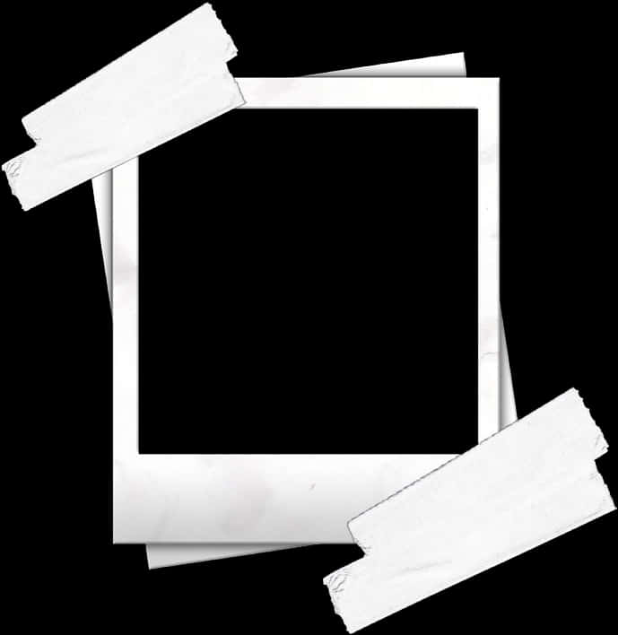 Taped Polaroid Frame Stack Png