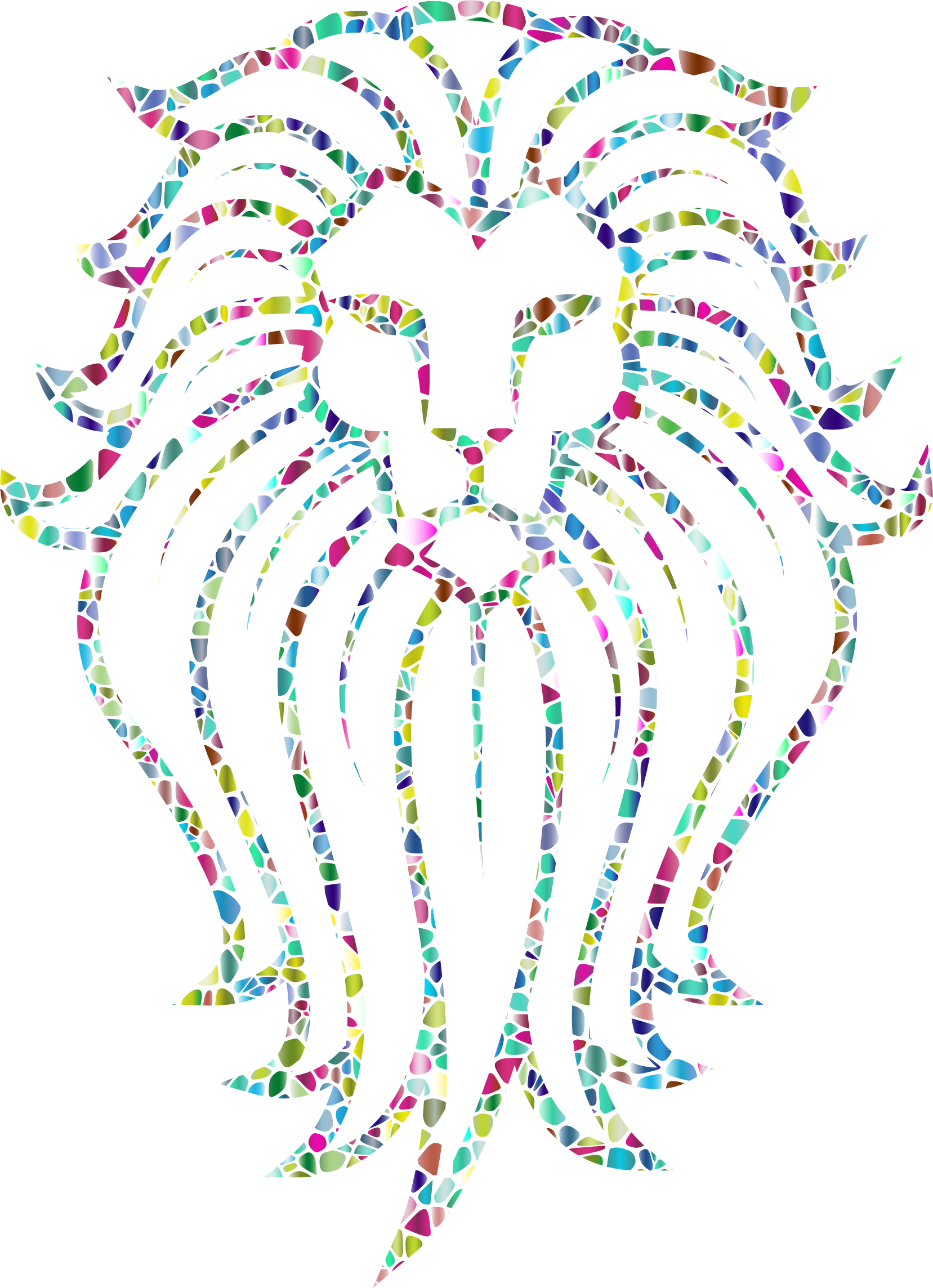 A Colorful Mosaic Of A Lion