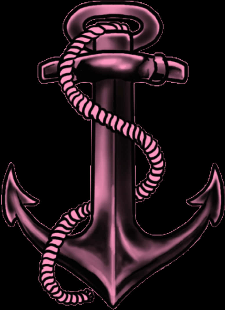 A Pink Anchor With A Rope