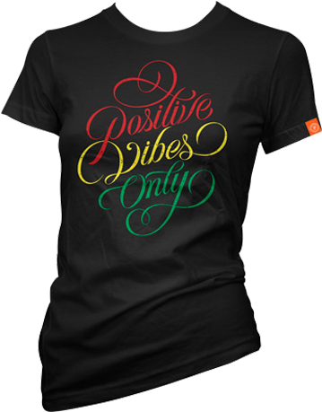 A Black Shirt With Colorful Text