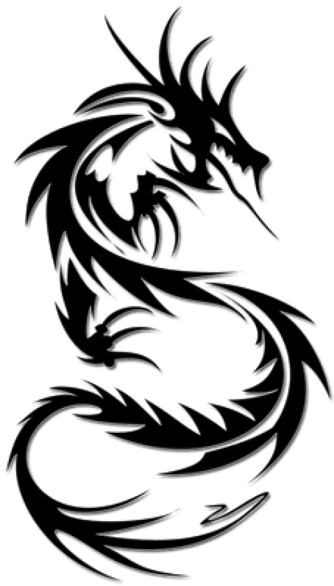 A Black Dragon With White Lines