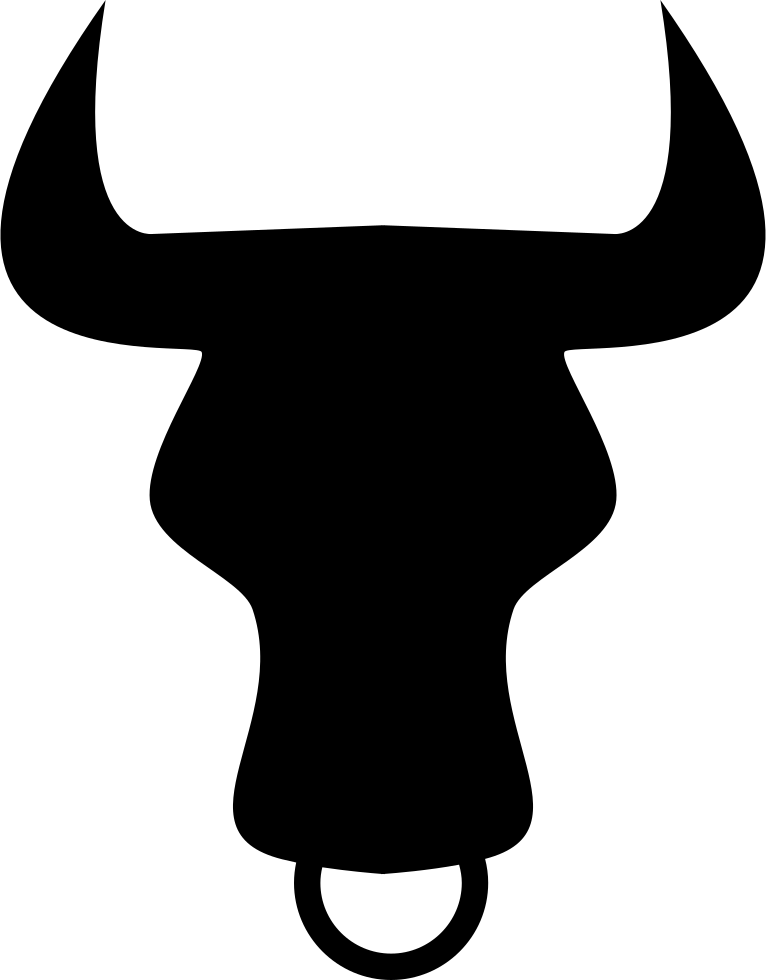 A Black Silhouette Of A Bull