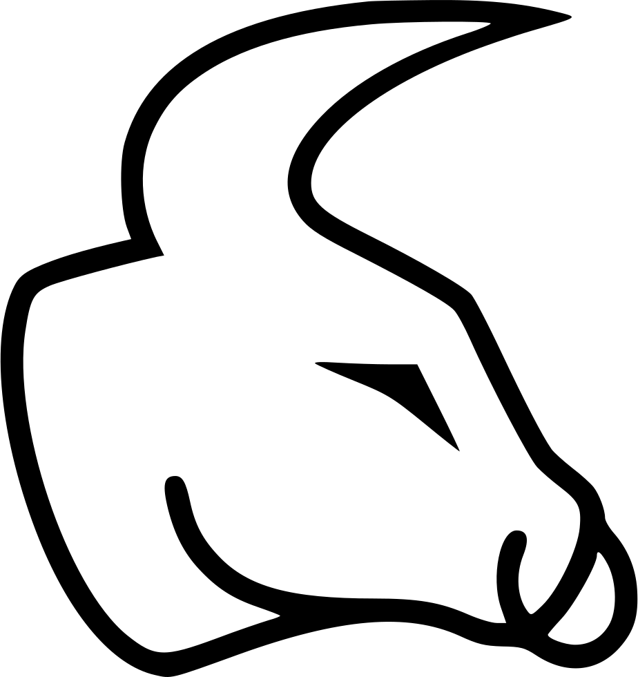 A Black Outline Of A Bull's Head