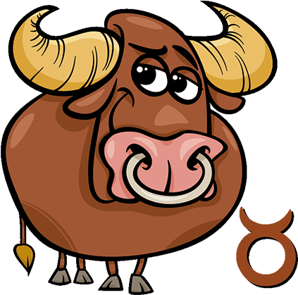 A Cartoon Bull With Horns