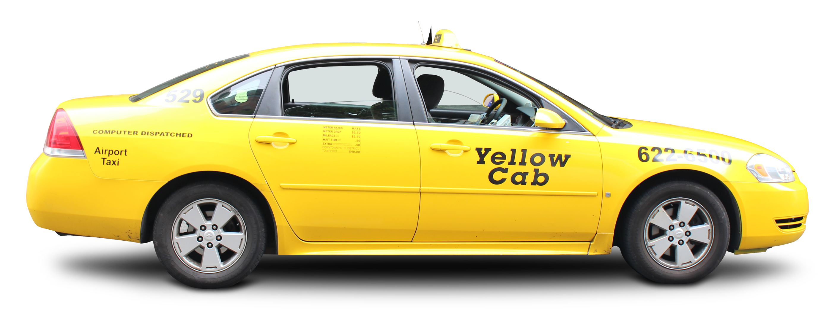 A Yellow Taxi With Black Text