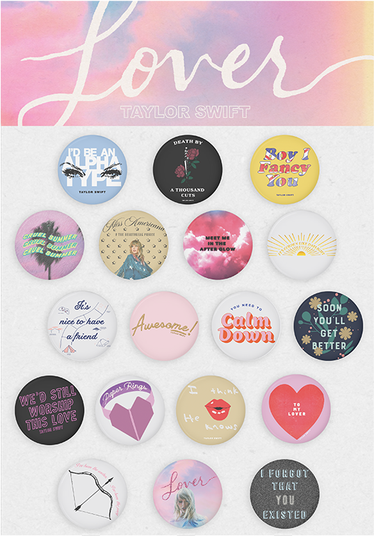 A Group Of Buttons With Words